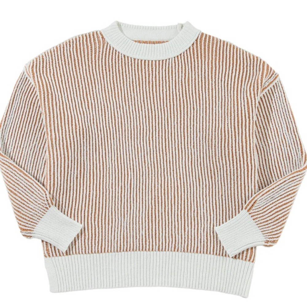 NWT [Altar'd State] Striped Oversized Ribbed Knit Pink Sweater Womens XXS XS S M - Picture 7 of 12